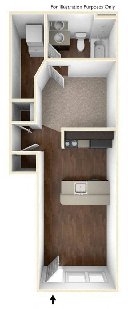 a floor plan of a studio apartment
